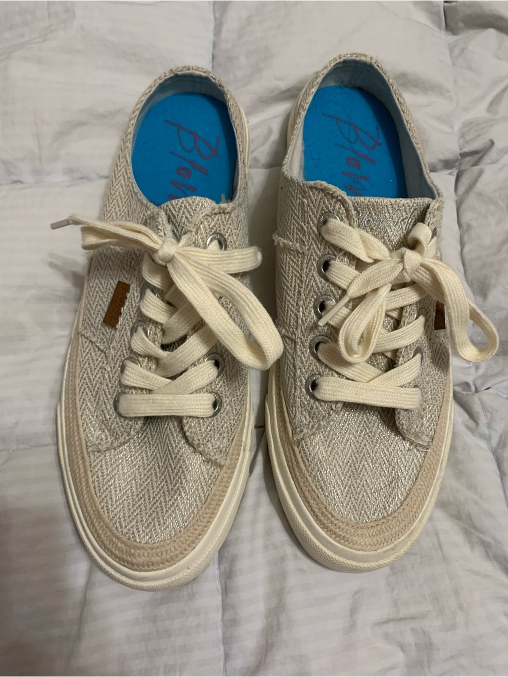 Blowfish Lace-Up Sneakers beige cute comfy slip on